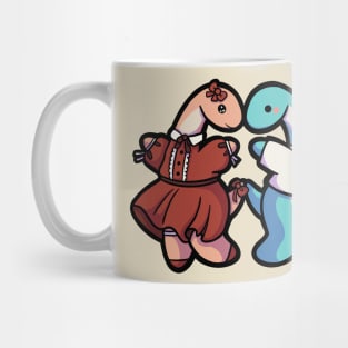 hugadino cute dinosaur couple longneck Mug